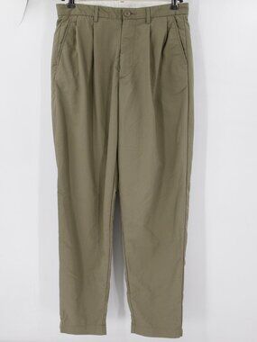 Cav Empt pants mens M Tapered Wide Leg Pleated Ripstop Chinos Green Tech Baggy
